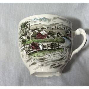 Johnson Bros The Road Home Farm Scene Tea Cup Made in England Set Of Two